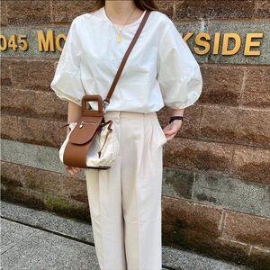 Korean White Blouse Top